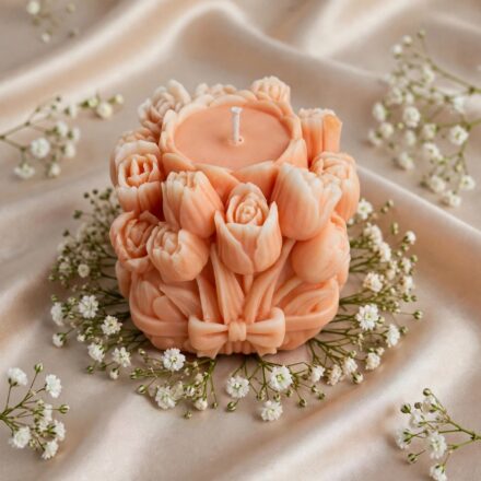 Tulip bouquet candle